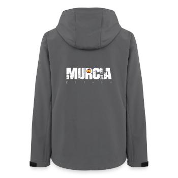 Murcia Spanien Distressed Text - Frauen Recycelte Softshelljacke von Stanley/Stella - Anthrazit - Hinten - AI Model Female 172 light (172cm)