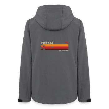 Dégradé de rayures vintage vieilli à la perfection - Veste softshell femme recyclée Stanley/Stella - charbon - Dos - AI Model Female 172 light (172cm)