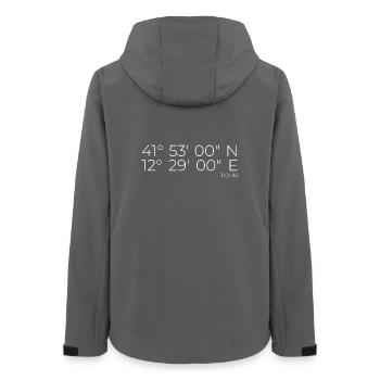 Koordinaten Roma Italien - Frauen Recycelte Softshelljacke von Stanley/Stella - Anthrazit - Hinten - AI Model Female 172 light (172cm)
