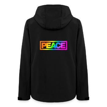 Typo PEACE Rainbowcolours - Women’s Recycled Softshell Jacket by Stanley/Stella - black - Back - AI Model Female 172 light (172cm)
