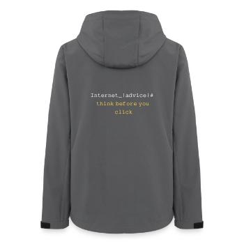 DENKEN SIE NACH, BEVOR SIE KLICKEN - Frauen Recycelte Softshelljacke von Stanley/Stella - Anthrazit - Hinten - AI Model Female 172 light (172cm)