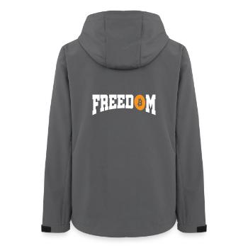 Liberté Bitcoin - Veste softshell femme recyclée Stanley/Stella - charbon - Dos - AI Model Female 172 light (172cm)