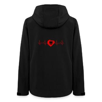 Albanien Herz EKG Herschlag Herzfrequenz Geschenk - Frauen Recycelte Softshelljacke von Stanley/Stella - Schwarz - Hinten - AI Model Female 172 light (172cm)