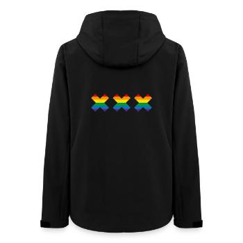Gay Pride Amsterdam drapeau arc-en-ciel Andreaskruis - Veste softshell femme recyclée Stanley/Stella - noir - Dos - AI Model Female 172 light (172cm)
