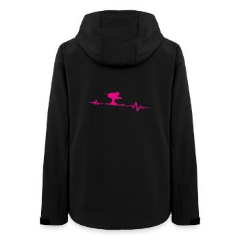 Herzschlag Skifahrerin Passion Kardiogramm - Frauen Recycelte Softshelljacke von Stanley/Stella - Schwarz - Hinten - AI Model Female 172 light (172cm)