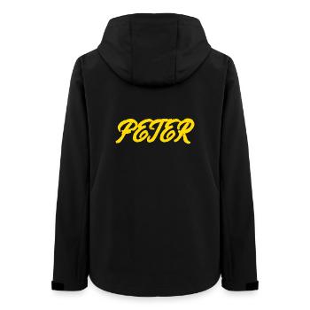 gel er text peter - Frauen Recycelte Softshelljacke von Stanley/Stella - Schwarz - Hinten - AI Model Female 172 light (172cm)