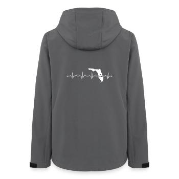 Minimalistischer Florida Heart Souvenir Sunshine State - Frauen Recycelte Softshelljacke von Stanley/Stella - Anthrazit - Hinten - AI Model Female 172 light (172cm)