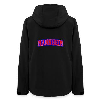 Mannheim Wordmark Red Blue - Women’s Recycled Softshell Jacket by Stanley/Stella - black - Back - AI Model Female 172 light (172cm)