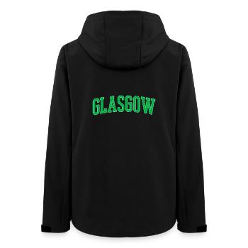 Glasgow College Stil Grüner Blockschrift - Frauen Recycelte Softshelljacke von Stanley/Stella - Schwarz - Hinten - AI Model Female 172 light (172cm)