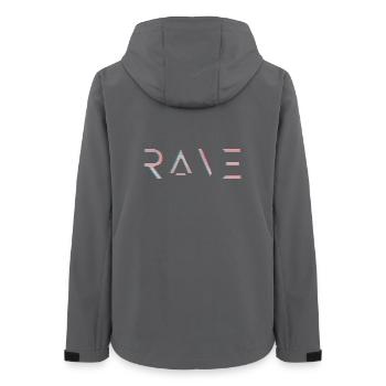 Rave Art design glitchy - raver EDM Techno House - Women’s Recycled Softshell Jacket by Stanley/Stella - anthracite - Back - AI Model Female 172 light (172cm)