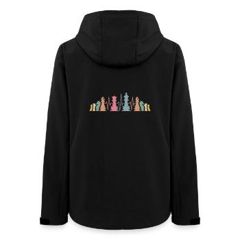 Chess pieces heartbeat retro chess team icon - Women’s Recycled Softshell Jacket by Stanley/Stella - black - Back - AI Model Female 172 light (172cm)