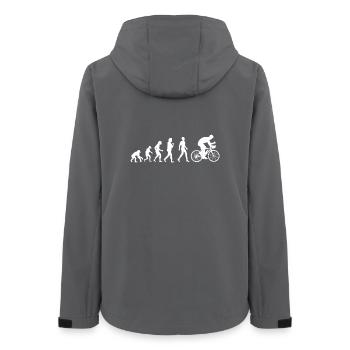 T-Shirt Evolution Bike Radfahren Lustig Humor Fahrrad - Frauen Recycelte Softshelljacke von Stanley/Stella - Anthrazit - Hinten - AI Model Female 172 light (172cm)