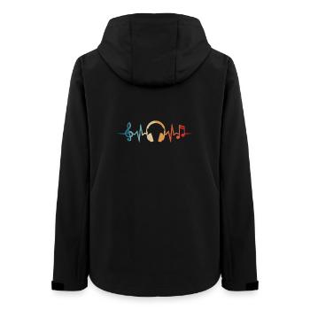 Music DJ Musician Headphones Heartbeat - Women’s Recycled Softshell Jacket by Stanley/Stella - black - Back - AI Model Female 172 light (172cm)