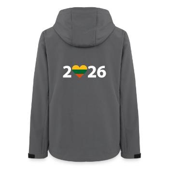 I love Lithuania 2026, vacation in Lithuania 2026 - Women’s Recycled Softshell Jacket by Stanley/Stella - anthracite - Back - AI Model Female 172 light (172cm)