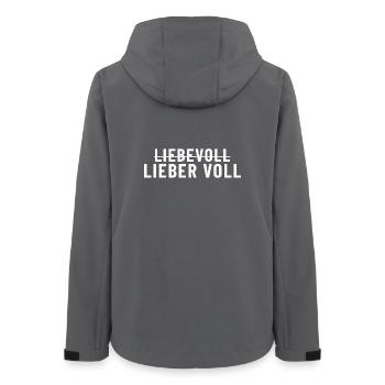 Liebevoll Lieber voll - Frauen Recycelte Softshelljacke von Stanley/Stella - Anthrazit - Hinten - AI Model Female 172 light (172cm)