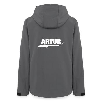 Geschenk Artur - Frauen Recycelte Softshelljacke von Stanley/Stella - Anthrazit - Hinten - AI Model Female 172 light (172cm)