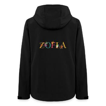 ZOFIA name decorated with flowers - Women’s Recycled Softshell Jacket by Stanley/Stella - black - Back - AI Model Female 172 light (172cm)