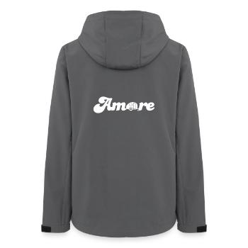 Amore Caravan Love Cool Quotes Camping Italy - Women’s Recycled Softshell Jacket by Stanley/Stella - anthracite - Back - AI Model Female 172 light (172cm)