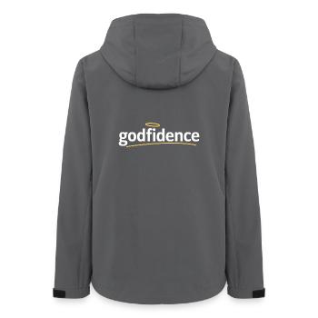 Godfidence Trust in God Christian Faith - Women’s Recycled Softshell Jacket by Stanley/Stella - anthracite - Back - AI Model Female 172 light (172cm)