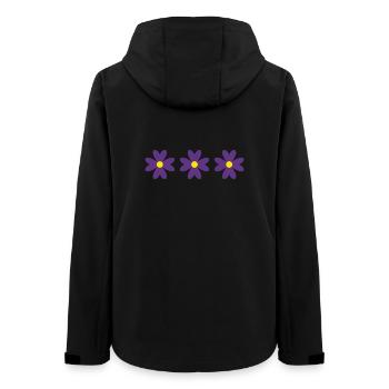 FLEUR. NATURE. ECOLOGIE. ANNIVERSAIRE. FÊTE - Veste softshell femme recyclée Stanley/Stella - noir - Dos - AI Model Female 172 light (172cm)