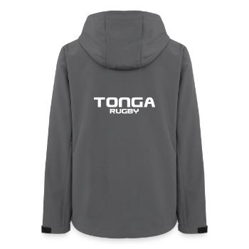Tonga Rugby - Sport - Südsee - Polynesien - Frauen Recycelte Softshelljacke von Stanley/Stella - Anthrazit - Hinten - AI Model Female 172 light (172cm)