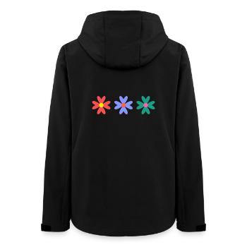 FLEUR. NATURE. ECOLOGIE. ANNIVERSAIRE. FÊTE - Veste softshell femme recyclée Stanley/Stella - noir - Dos - AI Model Female 172 light (172cm)