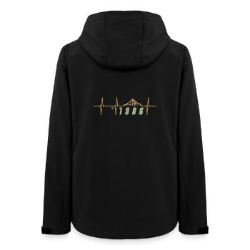 Retro Pixel 40 Jahre alt Forty Geschenkparty 1986 - Frauen Recycelte Softshelljacke von Stanley/Stella - Schwarz - Hinten - AI Model Female 172 light (172cm)