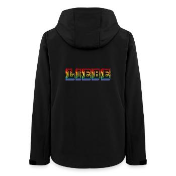 LGBT Regenbogen LIEBE rainbow tshirt - Frauen Recycelte Softshelljacke von Stanley/Stella - Schwarz - Hinten - AI Model Female 172 light (172cm)