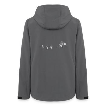 Motocross Pulse Line Art - Women’s Recycled Softshell Jacket by Stanley/Stella - anthracite - Back - AI Model Female 172 light (172cm)