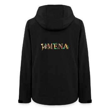 JIMENA name decorated with flowers - Women’s Recycled Softshell Jacket by Stanley/Stella - black - Back - AI Model Female 172 light (172cm)