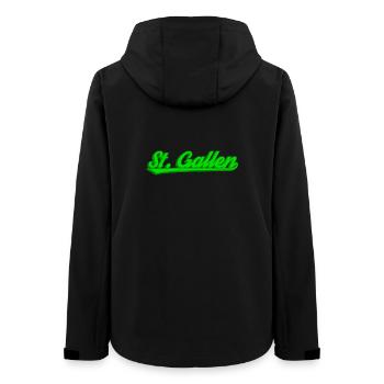 StGallen Neon Lettering - Women’s Recycled Softshell Jacket by Stanley/Stella - black - Back - AI Model Female 172 light (172cm)