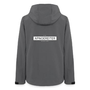 ApnoReiter: Atemloses Statement - Frauen Recycelte Softshelljacke von Stanley/Stella - Anthrazit - Hinten - AI Model Female 172 light (172cm)