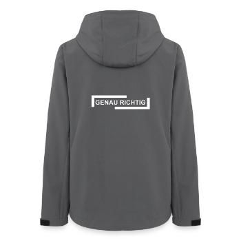 Abstract Play of Colors Motif - Women’s Recycled Softshell Jacket by Stanley/Stella - anthracite - Back - AI Model Female 172 light (172cm)