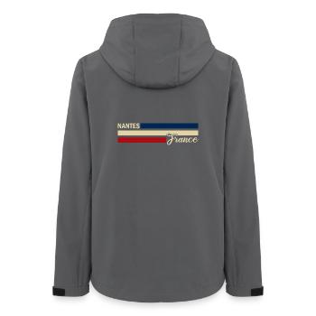 France - Nantes - Frankreich - Flagge - Streifen - Frauen Recycelte Softshelljacke von Stanley/Stella - Anthrazit - Hinten - AI Model Female 172 light (172cm)