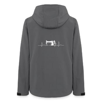 Nähen Nähmaschine Herzschlag - Frauen Recycelte Softshelljacke von Stanley/Stella - Anthrazit - Hinten - AI Model Female 172 light (172cm)