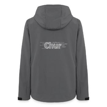 Schweizer Städte Chur - Frauen Recycelte Softshelljacke von Stanley/Stella - Anthrazit - Hinten - AI Model Female 172 light (172cm)