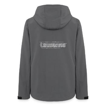 Schweizer Städte Lausanne - Frauen Recycelte Softshelljacke von Stanley/Stella - Anthrazit - Hinten - AI Model Female 172 light (172cm)