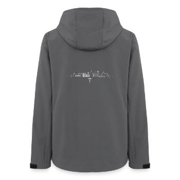 Klassische italienische Stadtbild-Silhouette - Frauen Recycelte Softshelljacke von Stanley/Stella - Anthrazit - Hinten - AI Model Female 172 light (172cm)