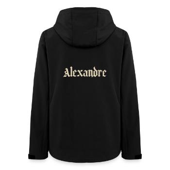 Lettres Alexandre Gothic Imprimé vintage - Veste softshell femme recyclée Stanley/Stella - noir - Dos - AI Model Female 172 light (172cm)