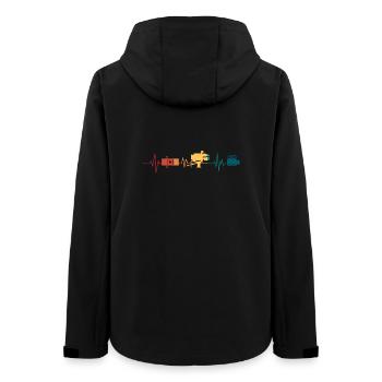 Battement de cœur vidéographie  - Veste softshell femme recyclée Stanley/Stella - noir - Dos - AI Model Female 172 light (172cm)