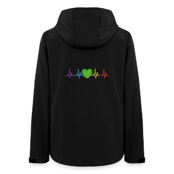 Regenbogen Herzschlag LGBT Pride - Frauen Recycelte Softshelljacke von Stanley/Stella - Schwarz - Hinten - AI Model Female 172 light (172cm)