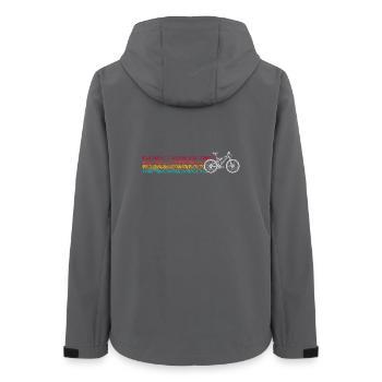 Conception de vélo arc-en-ciel LGBT Pride - Veste softshell femme recyclée Stanley/Stella - charbon - Dos - AI Model Female 172 light (172cm)