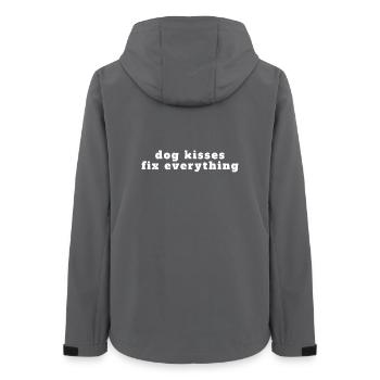 Dog Kisses Fix Everything – Süßer Hunde Spruch - Frauen Recycelte Softshelljacke von Stanley/Stella - Anthrazit - Hinten - AI Model Female 172 light (172cm)