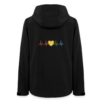 LGBT Regenbogen Herzschlag - Frauen Recycelte Softshelljacke von Stanley/Stella - Schwarz - Hinten - AI Model Female 172 light (172cm)