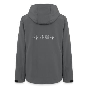 Volleyball heartbeat for volleyball players - Women’s Recycled Softshell Jacket by Stanley/Stella - anthracite - Back - AI Model Female 172 light (172cm)