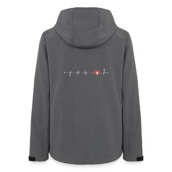 Heartbeat Love Suisse Drapeau - Veste softshell femme recyclée Stanley/Stella - charbon - Dos - AI Model Female 172 light (172cm)