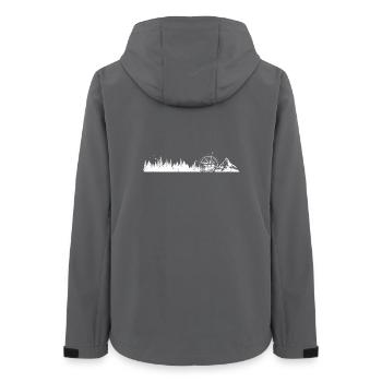 Berge und Wälder erkunden - Frauen Recycelte Softshelljacke von Stanley/Stella - Anthrazit - Hinten - AI Model Female 172 light (172cm)