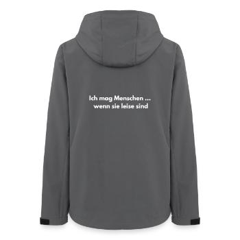 Menschen leise – Sarkastischer Spruch - Frauen Recycelte Softshelljacke von Stanley/Stella - Anthrazit - Hinten - AI Model Female 172 light (172cm)
