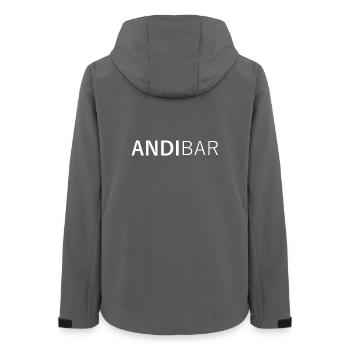 AndiBar - Andreas, Andy, Andi, Andrea Geschenk - Frauen Recycelte Softshelljacke von Stanley/Stella - Anthrazit - Hinten - AI Model Female 172 light (172cm)