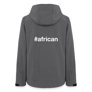 AFRICAN Hashtag - Frauen Recycelte Softshelljacke von Stanley/Stella - Anthrazit - Hinten - AI Model Female 172 light (172cm)